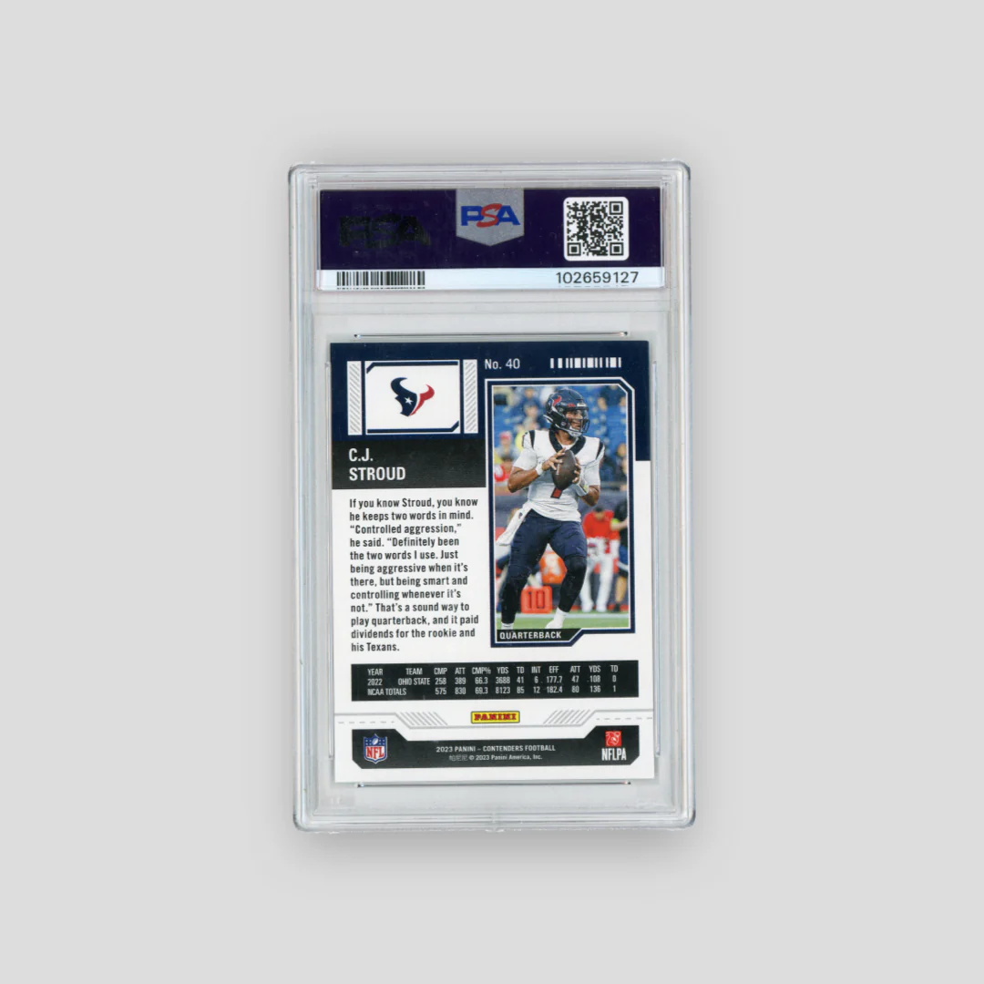 2023 Panini Contenders C.J. Stroud Conference Ticket #40 (PSA9) - Image 2