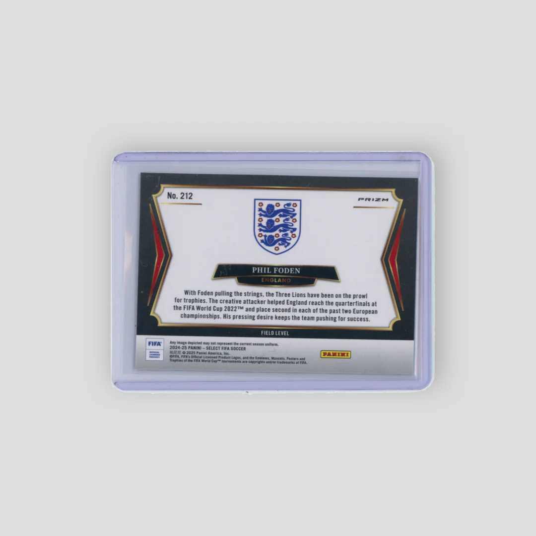 2024-25 Panini Select Zebra Prizm Phil Foden Field Level #212 - Image 2